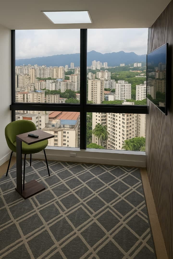 Sala de reuniones de 2 personas con vista al exterior